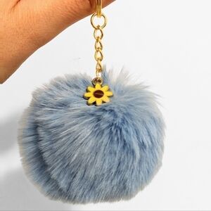 2 For $25 | Blue Faux Fur Pom Pom Keychain | Brand  New and Handcrafted by Me